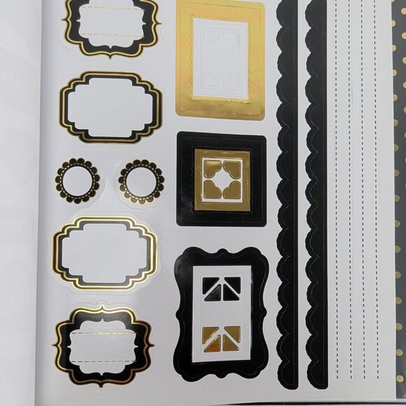 Recollections Scrapbook Album Kit The Good Life 95 Pieces 12"x12" Black Gold New - Picture 11 of 14
